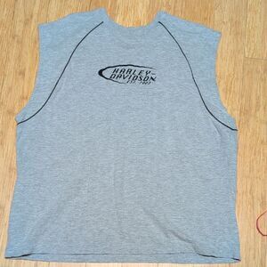 Harley-Davidson Wabash Valley Gray Muscle Shirt Heavy Weight Size 2XL